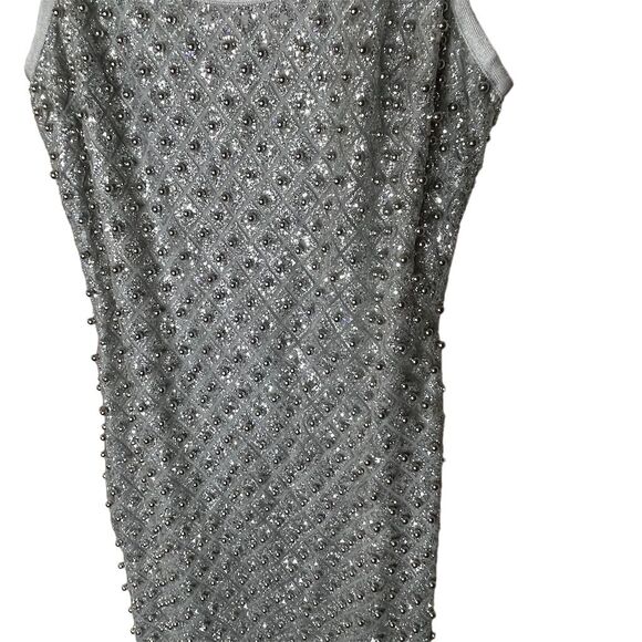 LASCANA Women's XS Silver Sequin Sleeveless Mini Dress Party Cocktail - Picture 3 of 7
